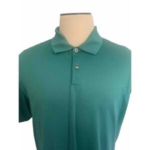 Nike Polo Shirt Mens XL Green White Dri-Fit Golf Short Sleeve Standard Fit